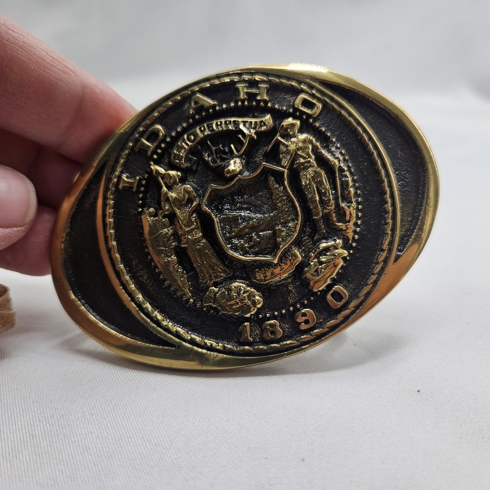 State of Idaho 1890 Esto Perpetua Vintage 1978 Commemorative Belt Buckle